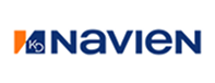 Navien company logo in blue and white.