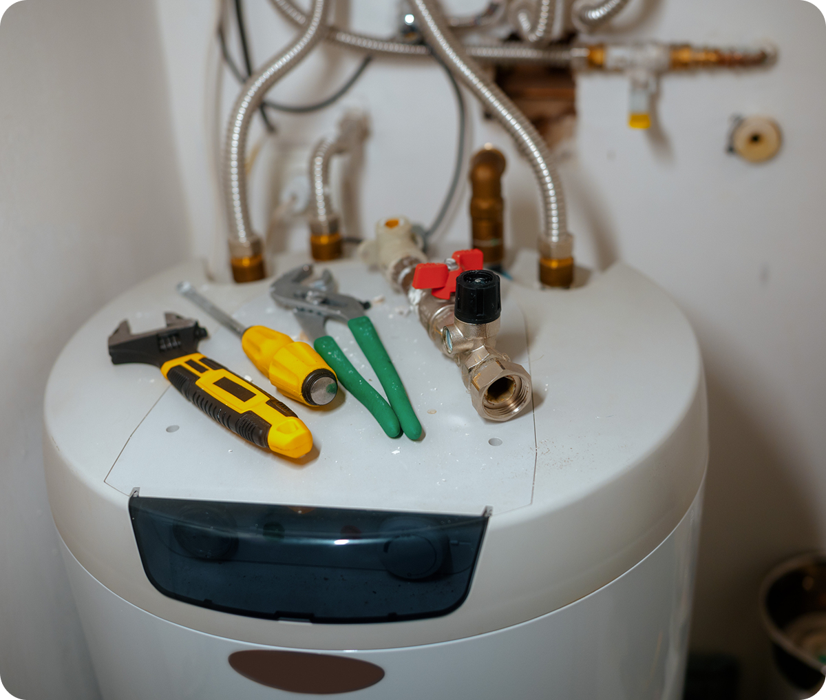 Plumbing tools on water heater