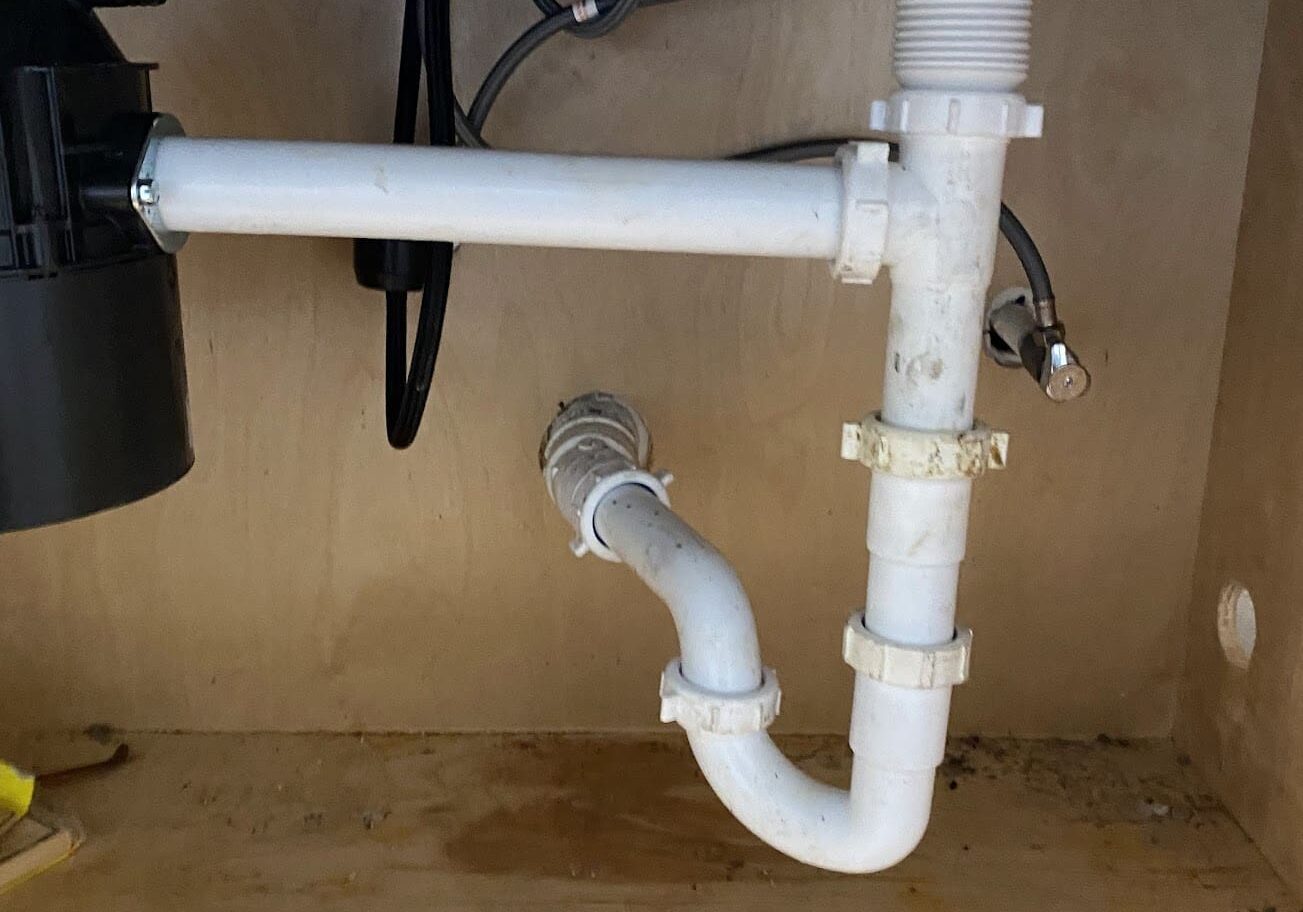 KITCHEN SINK REROUTE, DRAIN LINE, KITCHEN TUB PIPING, PTRAP, SOUTHTEXASPIPING, PLUMBING REPAIRS